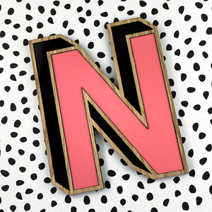 3D Effect Wooden Wall Letters