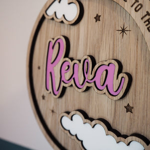 Cloud Baby Name Announcement Disc