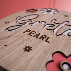 Flower Baby Name Announcement Disc