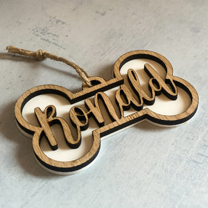 Dog Bone Decoration With Personalised Name