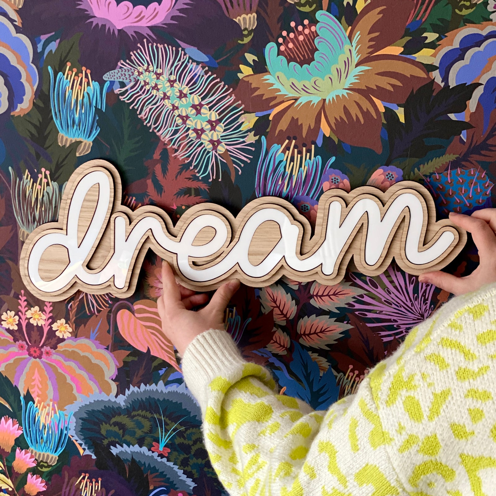 Large Layered Word Sign - Curly Font