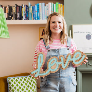 Large Layered Word Sign - Curly Font