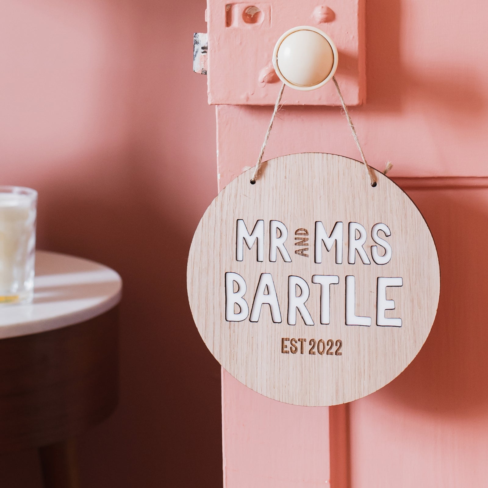 Keepsake Wedding Gift Sign With Personalised Name & Date