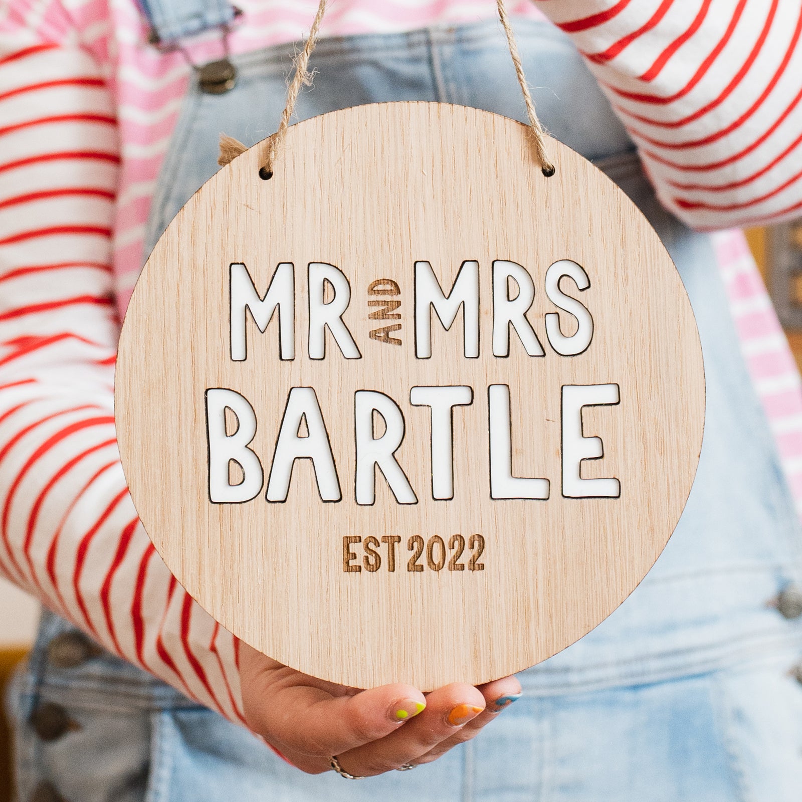 Keepsake Wedding Gift Sign With Personalised Name & Date