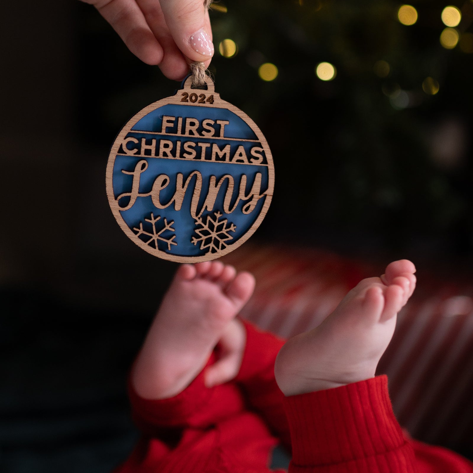 First Christmas Tree Decoration with Personalised Name