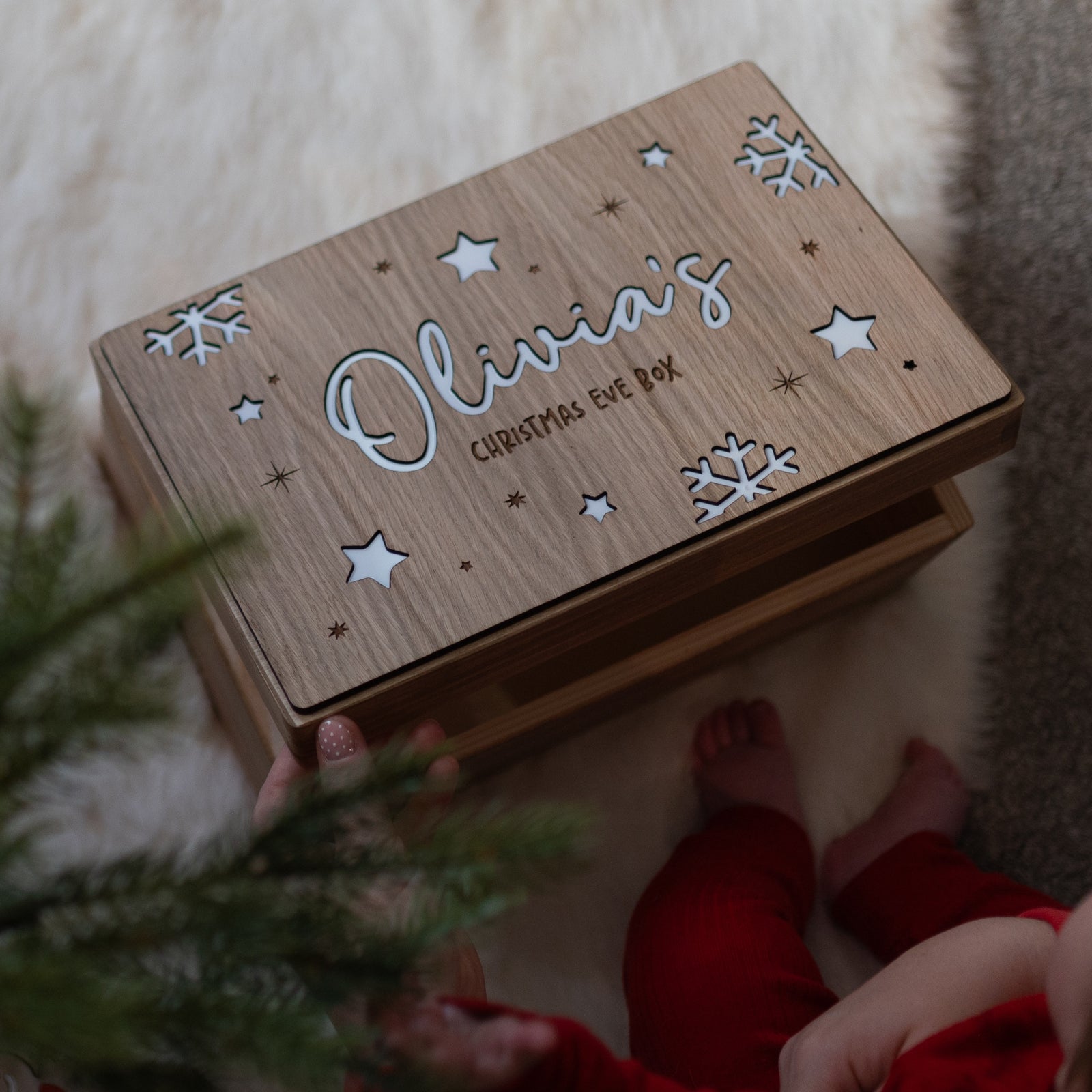 Personalised Christmas Eve Box With Snowflakes