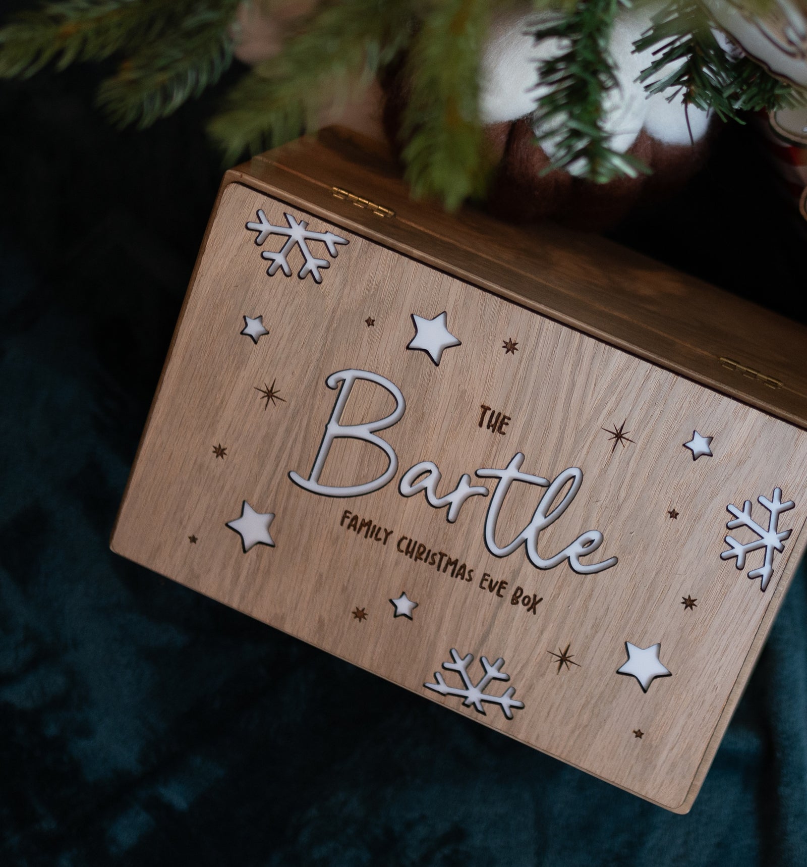 Personalised Family Christmas Eve Box With Snowflakes