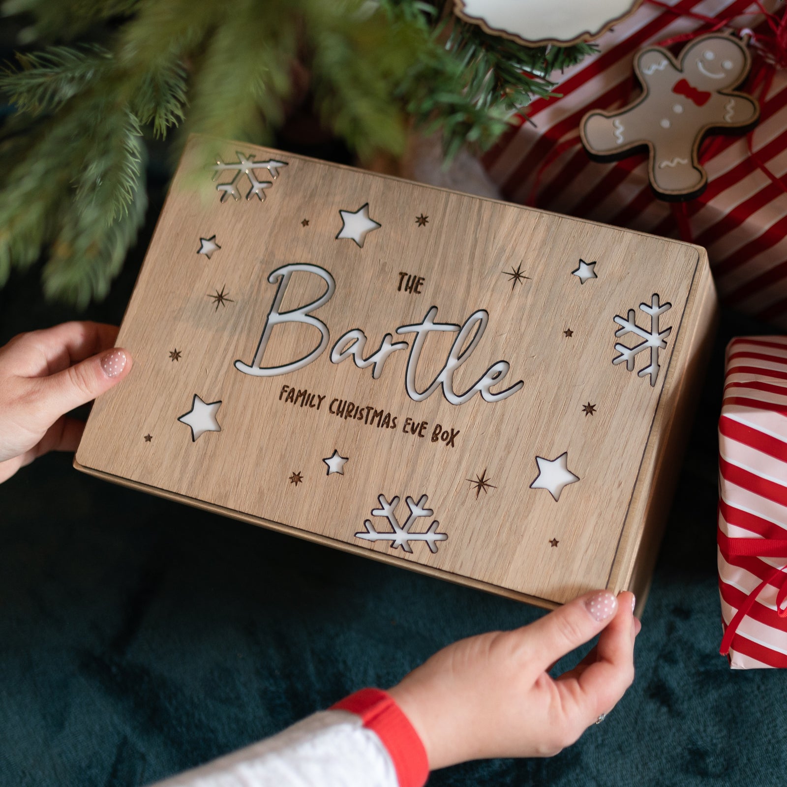 Personalised Family Christmas Eve Box With Snowflakes