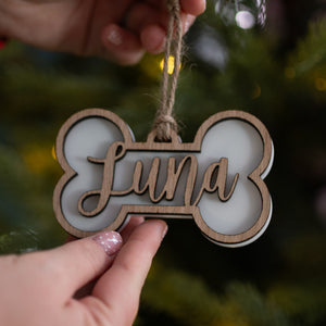 Dog Bone Decoration With Personalised Name