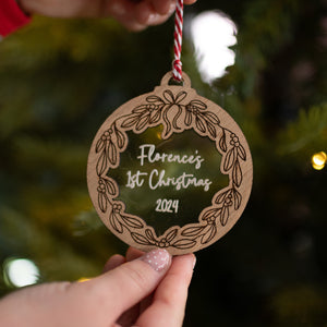 Wreath Babies First Christmas Decoration