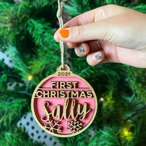 First Christmas Tree Decoration with Personalised Name