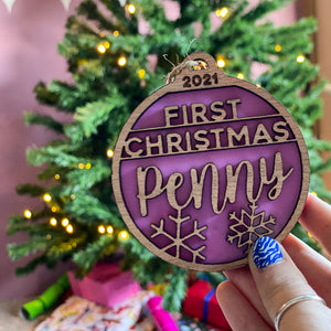 First Christmas Tree Decoration with Personalised Name