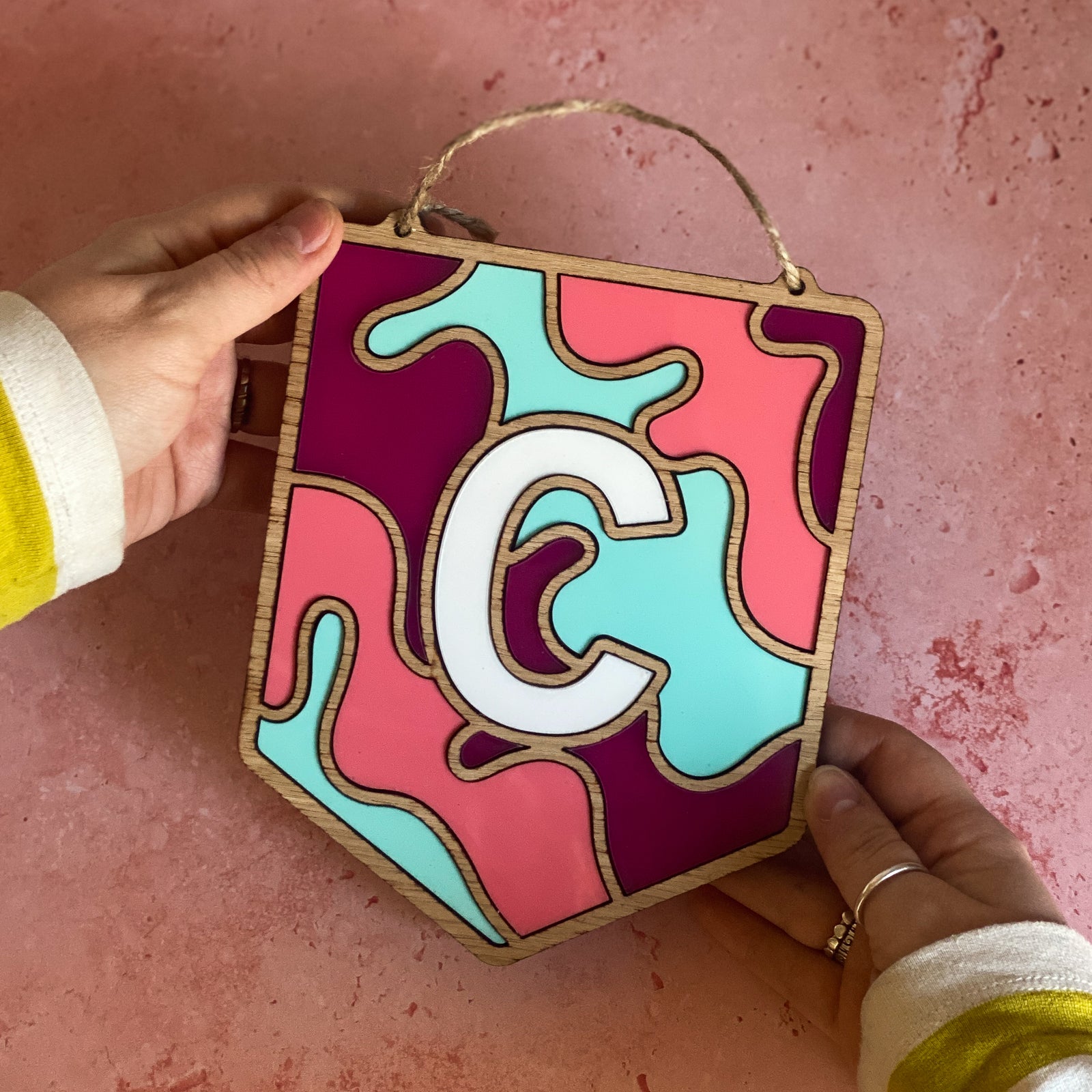 Splatter Banner Sign with Initial