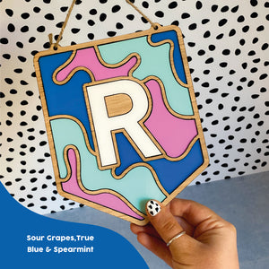 Splatter Banner Sign with Initial