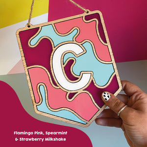 Splatter Banner Sign with Initial