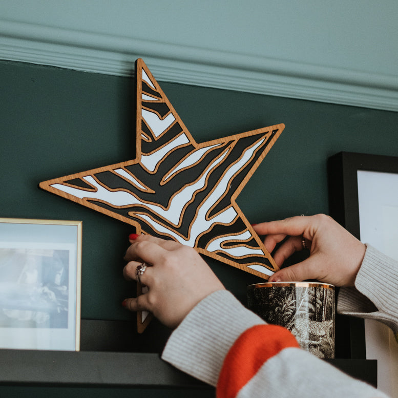 Large Star With Zebra Pattern