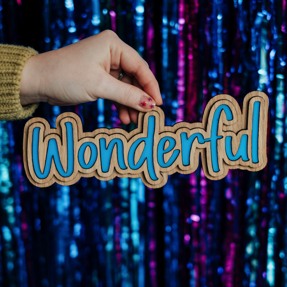 Small Layered Sign with Personalised Word - Fun Font