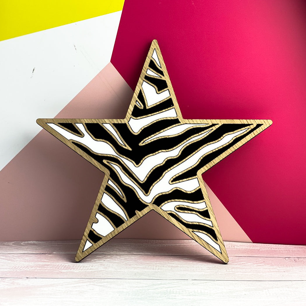 Large Star With Zebra Pattern